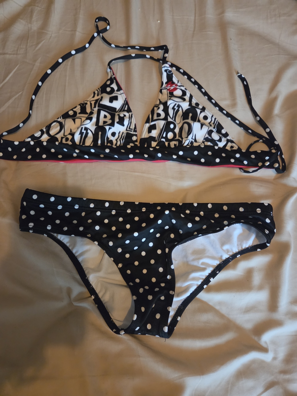 Billabong Black and White REVERSIBLE Polka Dot Bikini